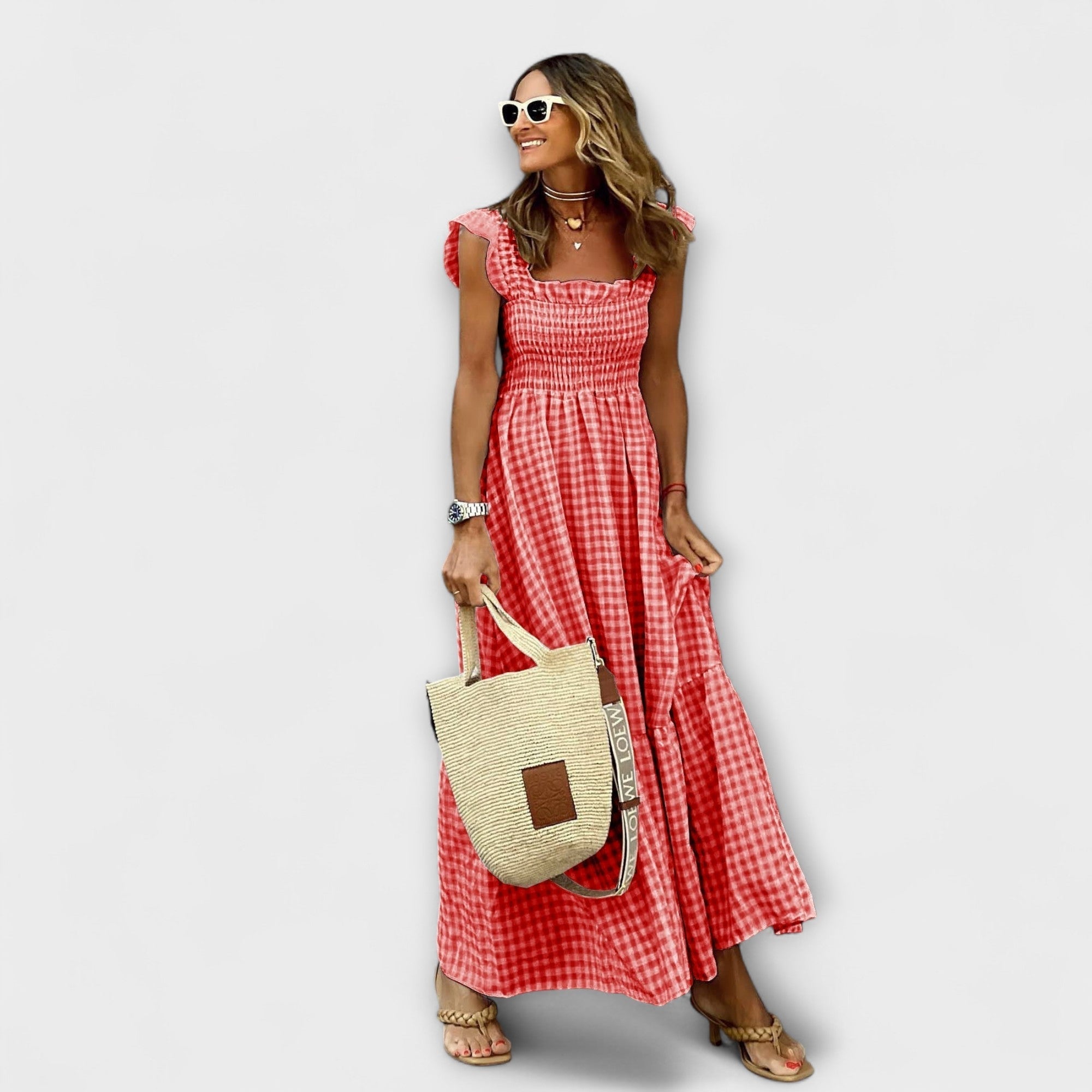 Dressed Maxi Dress with Ruffled Hem