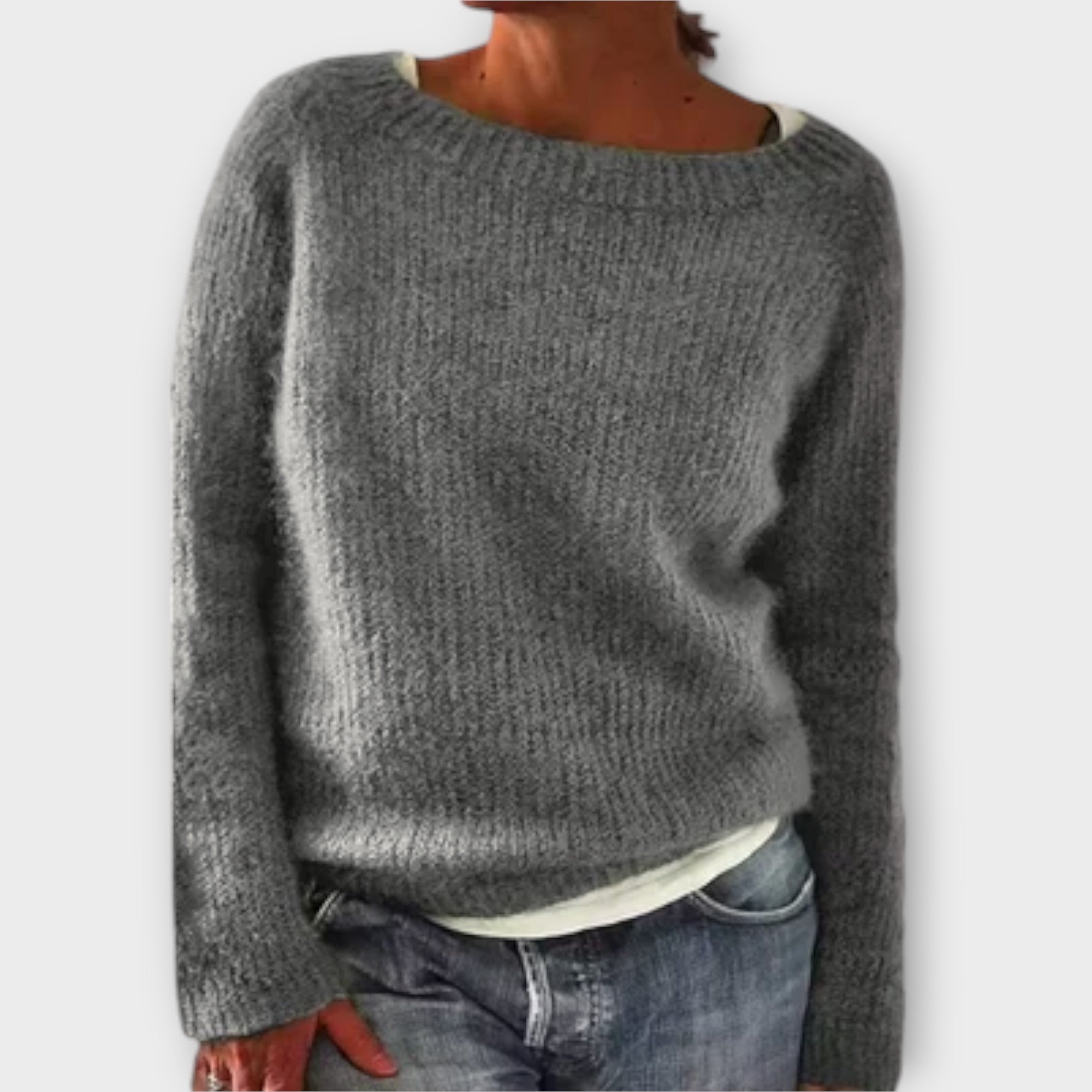 Regine – Solid Color Knit Sweater