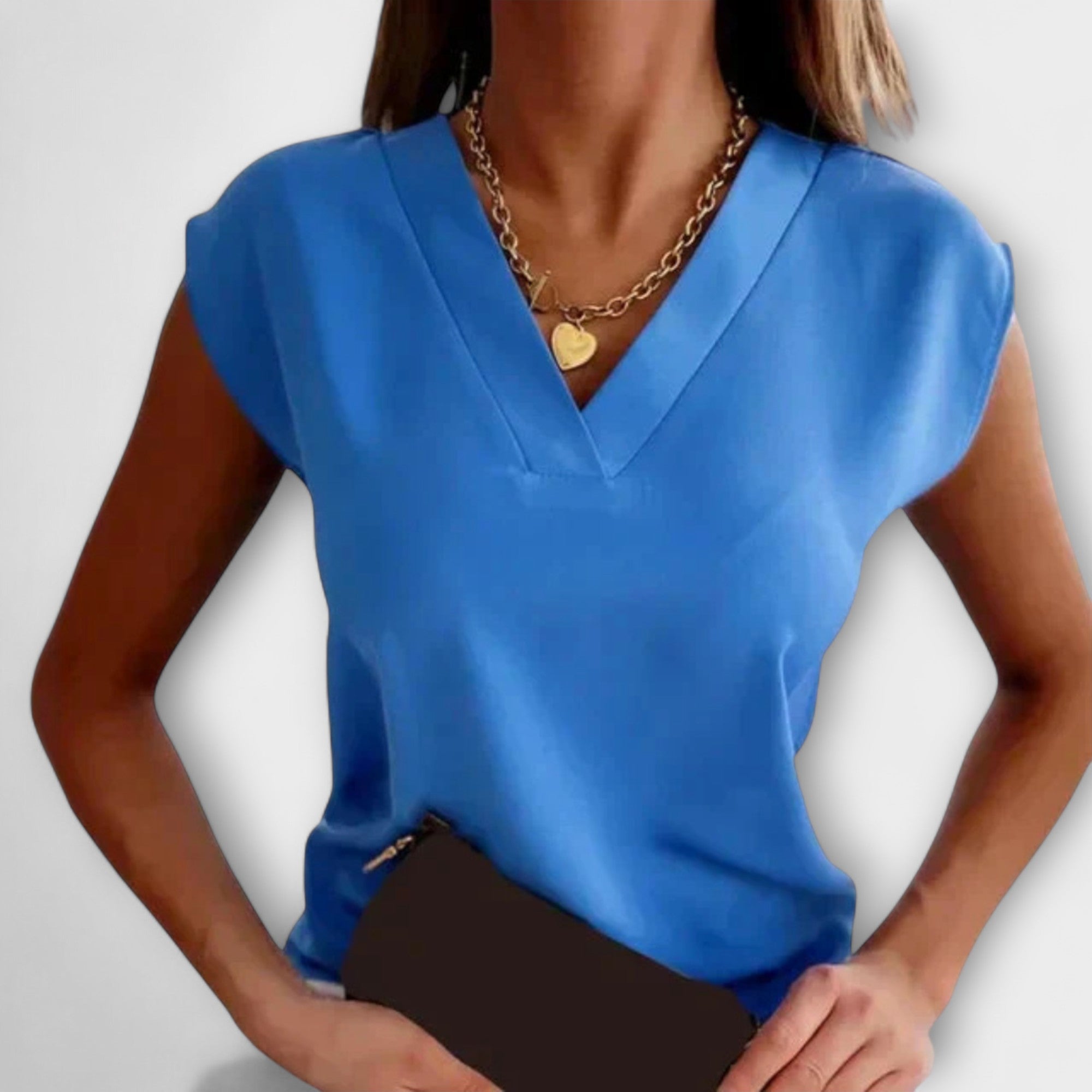 Women’s V-Neck Summer Top with Loose Sleeves