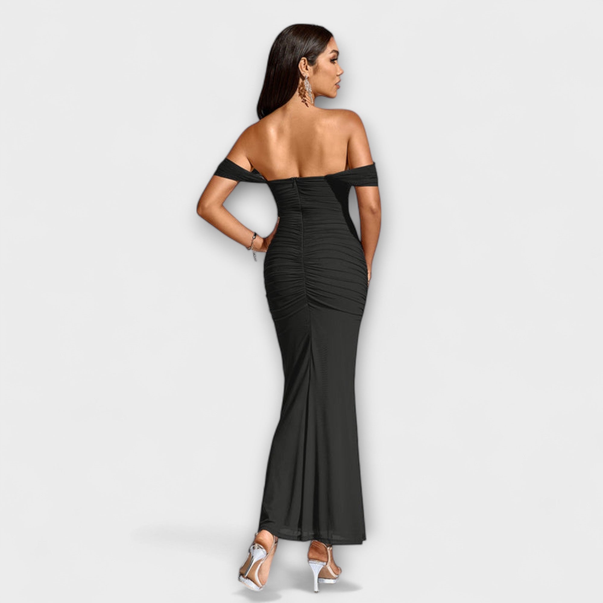 Ione - Off-Shoulder Ruffled Bodycon Dress
