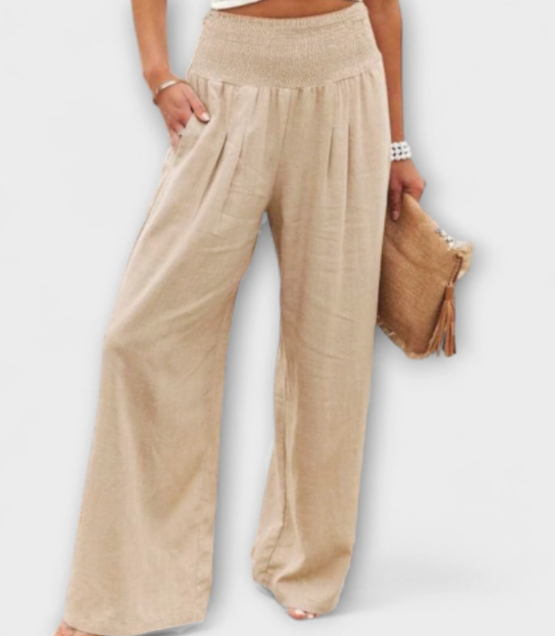 Thearya - Casual Wide Linen Trousers
