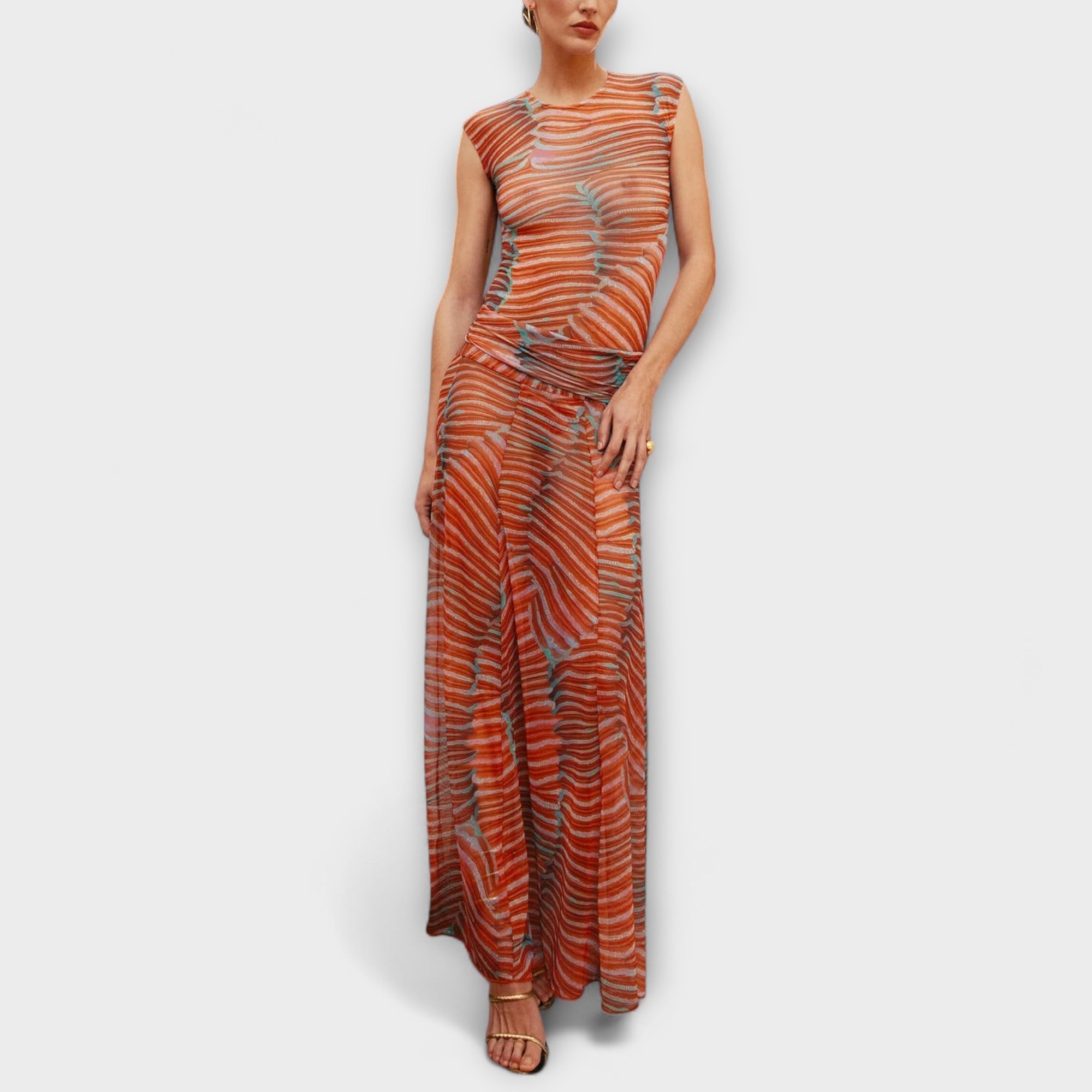 Phoenix - Shimmering Wave Mesh Bodysuit