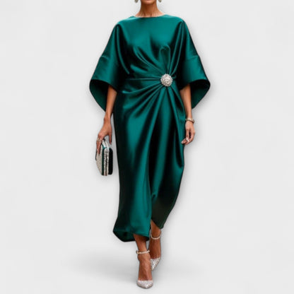 Luxe Shimmer Satin Long Dress