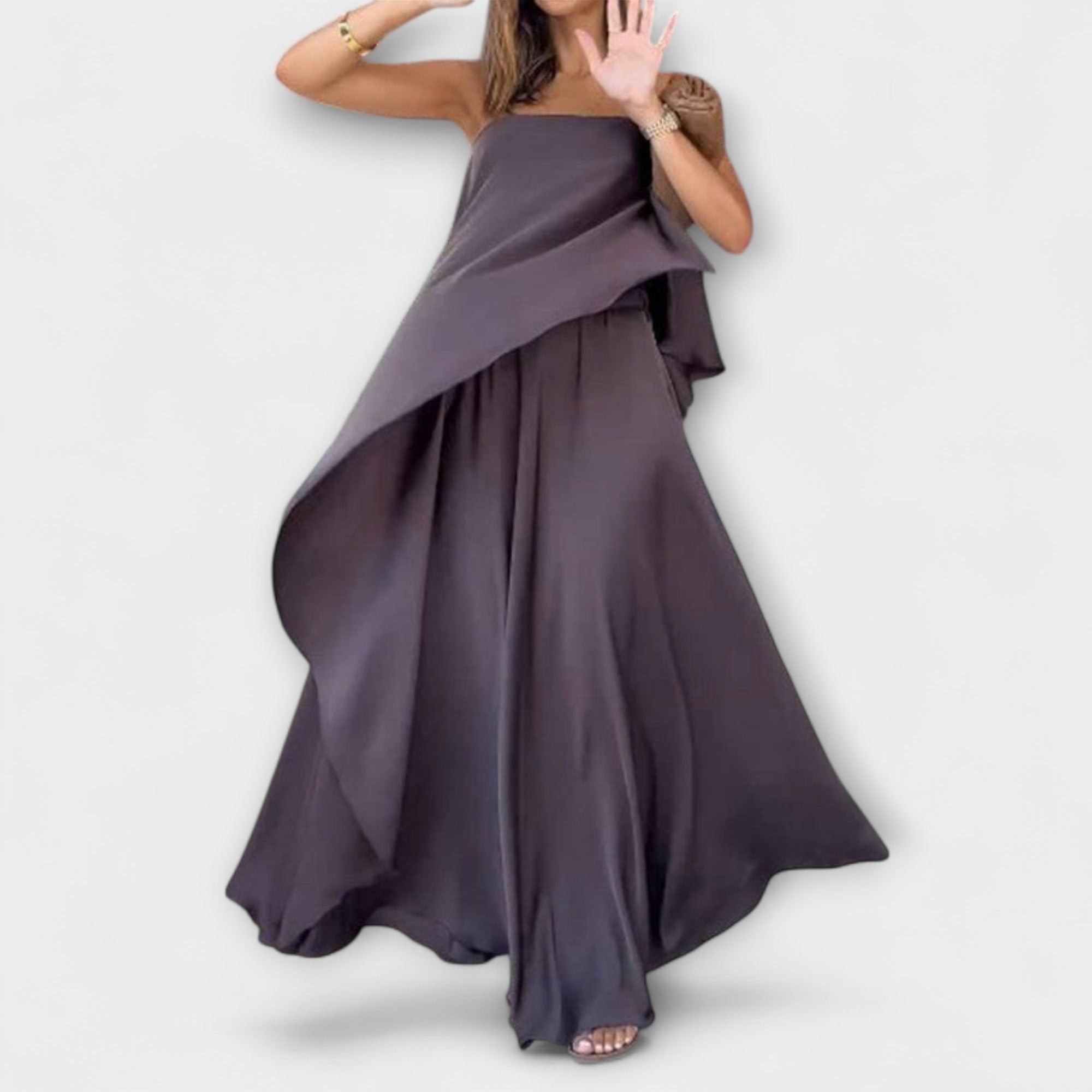 Ruby - Chic Sleeveless Bandeau Top and Skirt