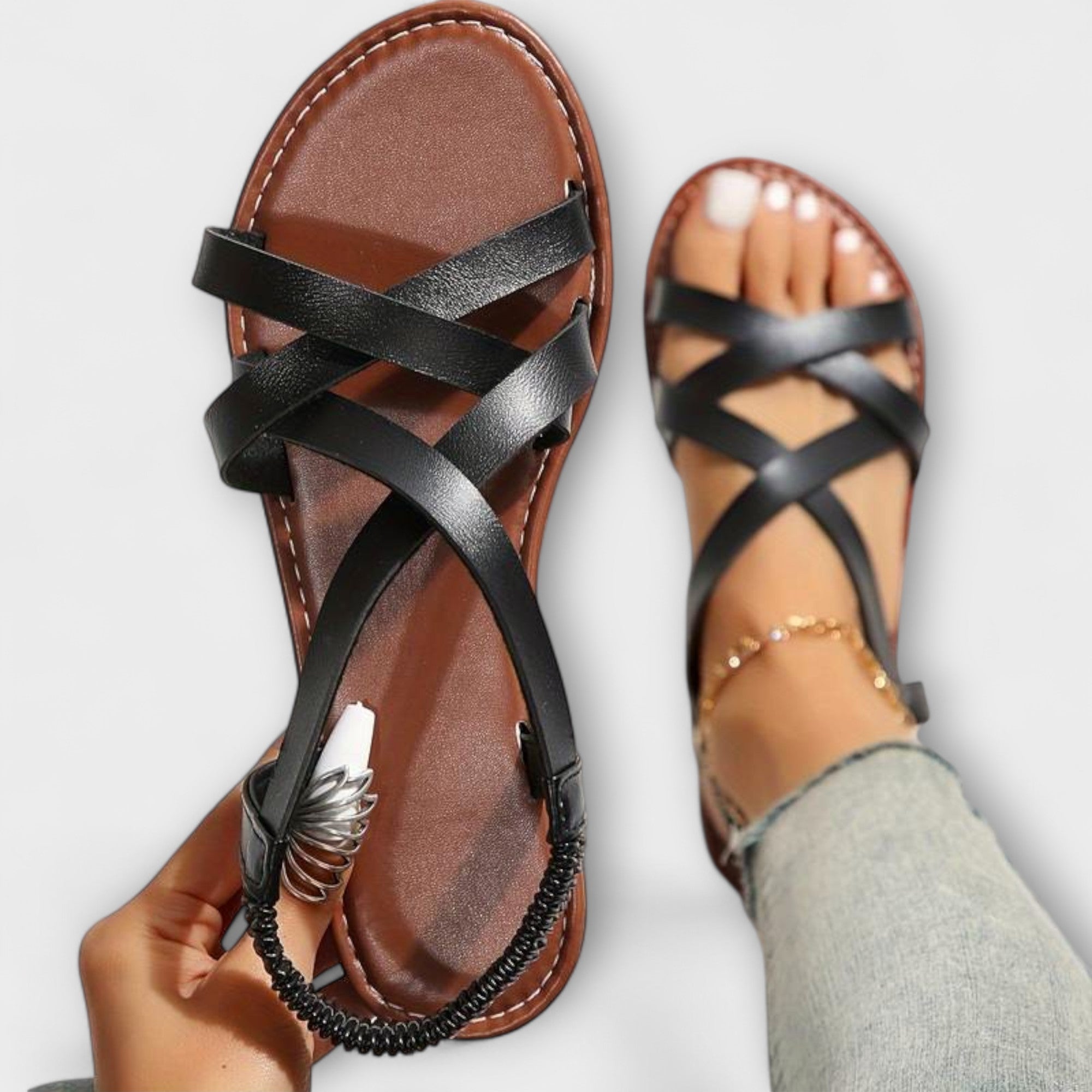 Deborah - Women's Sandals with Light Cross Strap
