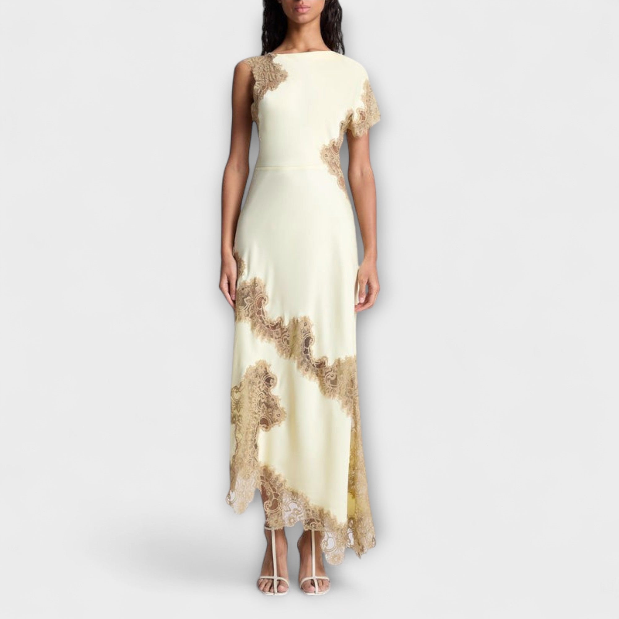Margaret - Maxi Dress with Satin and Lace Accents