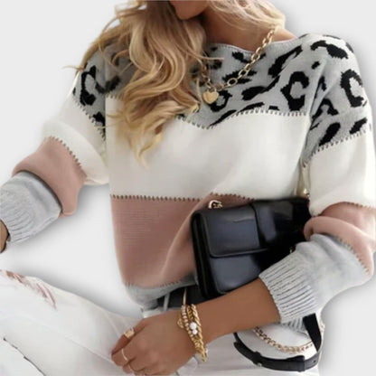 Cheyenne - Casual Sweater with Leopard Design