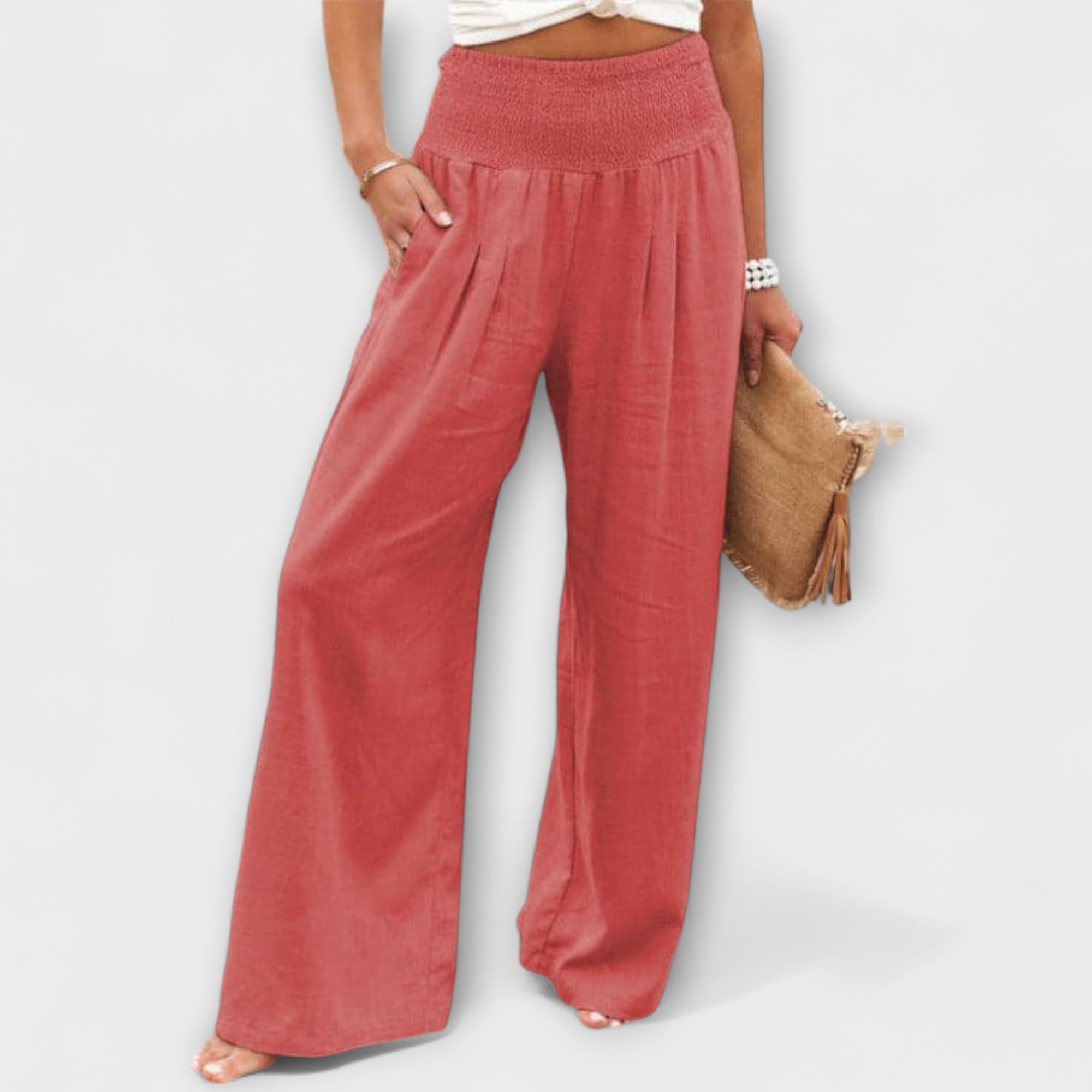 Thearya - Casual Wide Linen Trousers