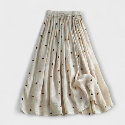 Playful Polka Dot Skirt Made of Cotton-Linen