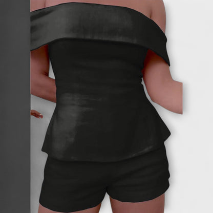 Olivia - White Cotton-Linen Two-Piece Set