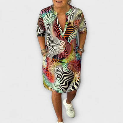Liora - Colorful V-Neck Dress