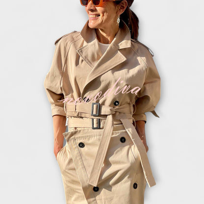 Lyra - Elegant Jacket Midi Skirt with Pockets