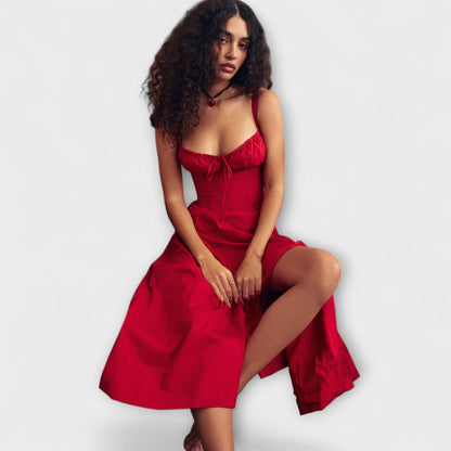 Zipporas - Custom-Made Bustier Dress with Modern Spring Floral Pattern